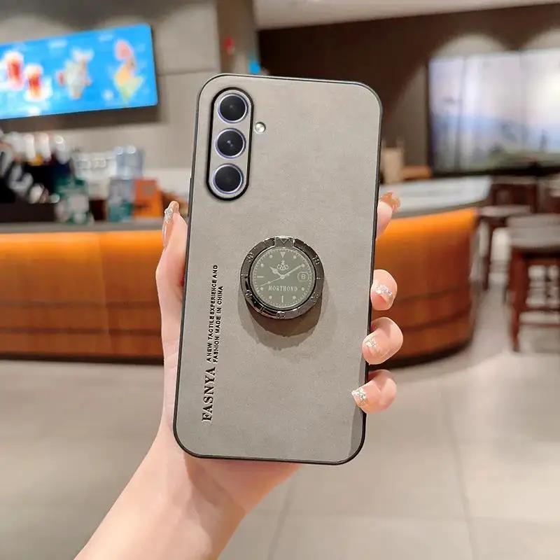 Чехол-подставка с кольцом из натуральной овчины для Samsung M35 M15 M55 M34 M14 M53 M33 M52 M13 M42 M30S Матовая крышка с защитой объектива