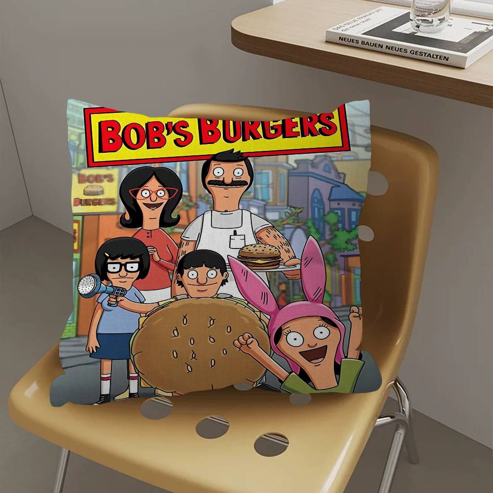 Мультяшная Подушка B-Bobs B-Burgers Подарки Мебель для Дома и Офиса Спальня Диван Автомобильная Подушка Чехол 45x45см