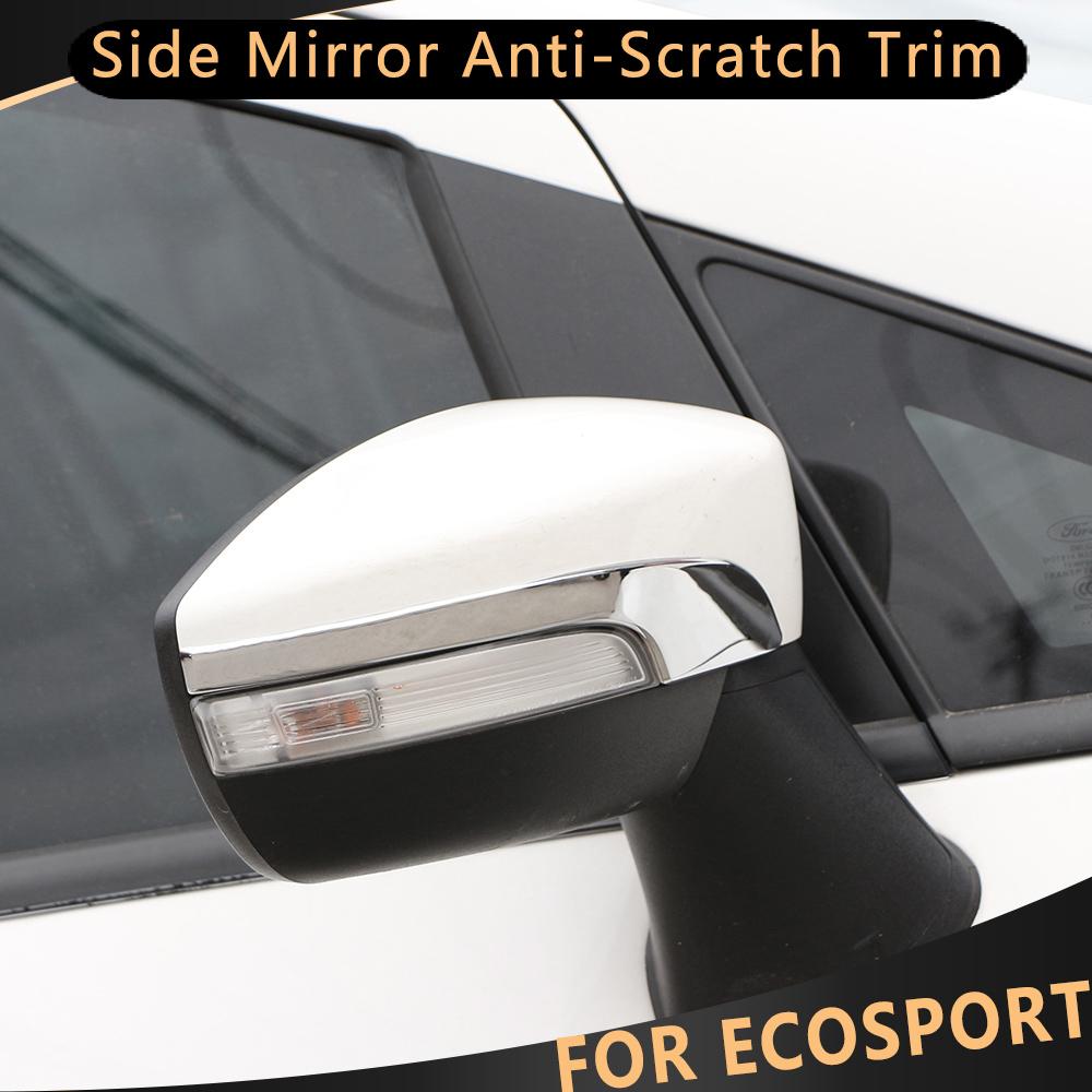 2Pcs Chrome Car Rearview Mirror Side Mirror Anti-Scratch Trim Sticker Cover Strip for Ford Ecosport 2013 -