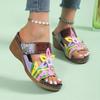 Новая верхняя одежда сандалии на танкетке женские летние с цветовой блокировкой тотем большого размера на толстой подошве шлепанцы со стразами