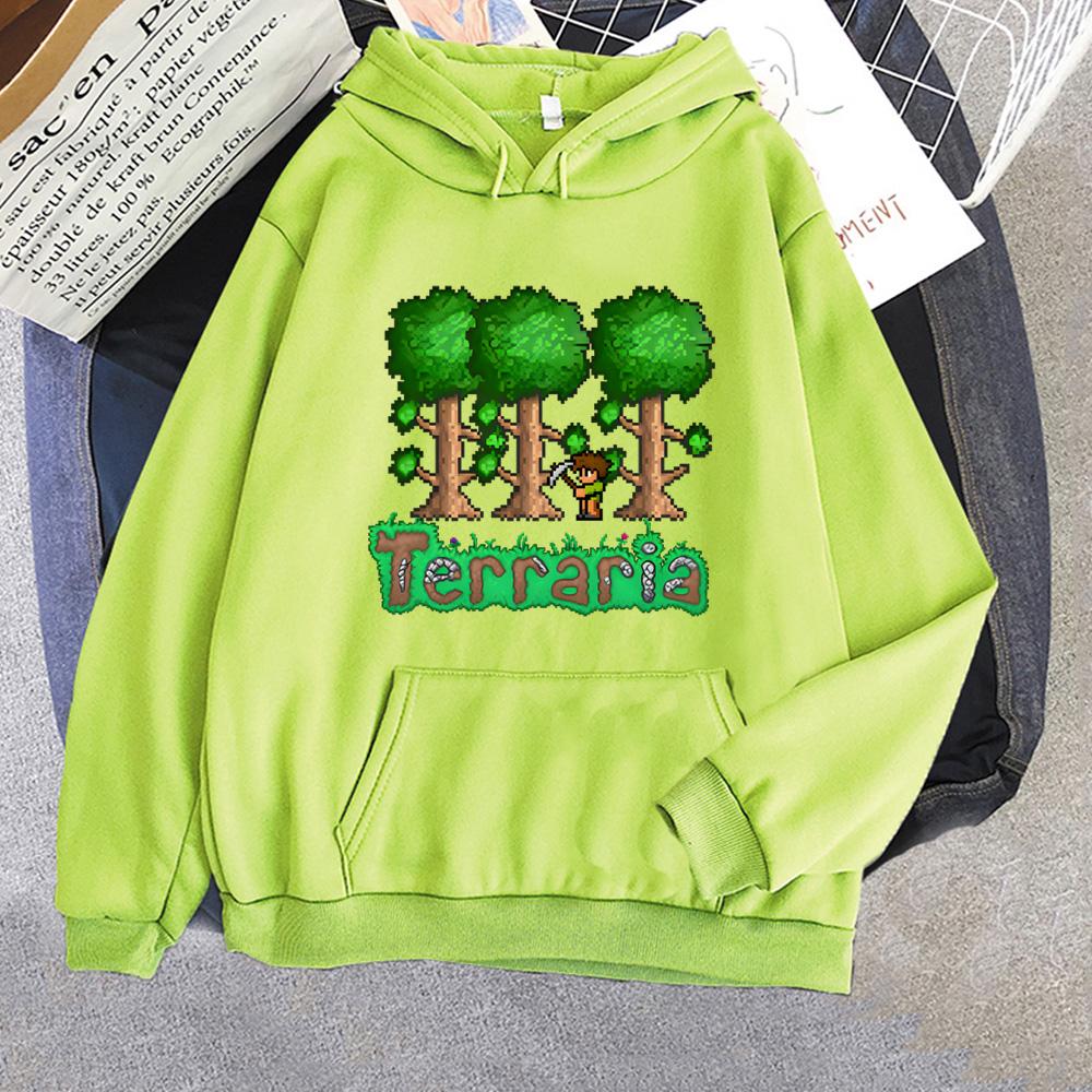 Толстовка Terraria 2026 Новый Пиксельный Стиль ИГРОВАЯ Свитшоты с Длинным Рукавом Одежда Удобные Худи