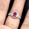 Factory Red Blue Zircon Copper Diamond Ring Popular Engagement Jewelry