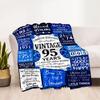 95th Birthday Celebration Blanket Soft Warm Cozy Perfect for Office Chair Picnics for All Occasions Playful Design