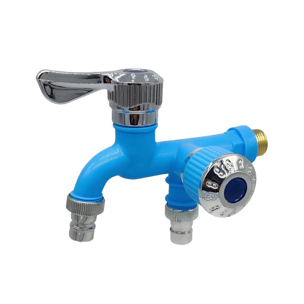 Кран для стиральной машины с одним входом и двумя выходами, пластиковый бассейн для швабры, балкон, ванная комната, многофункциональный двойной кран с быстрым открытием