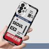 Мягкий чехол-бампер Tokyo Seoul Boarding Pass для Samsung Galaxy A34 A15 A33 A14 A53 A23 A54 A24 A56 A26 A32 A13 A55 A25 A36