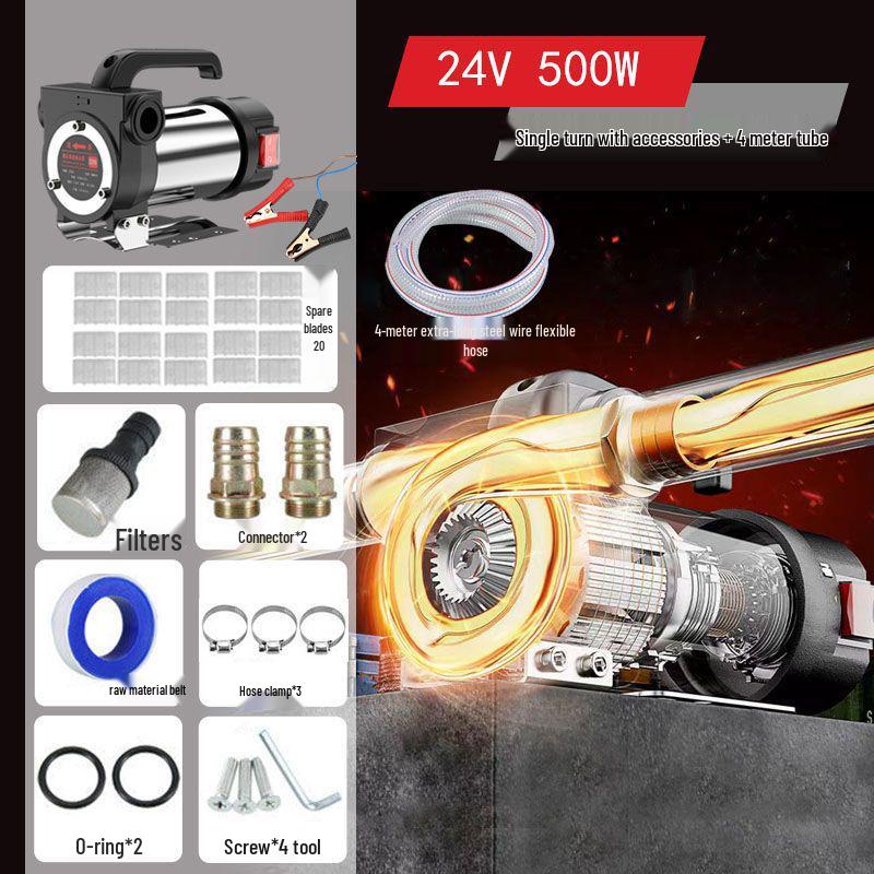 Electric Diesel Fuel & Kerosene Transfer Pump - 12V/24V/220V Self-Priming Oil Transfer Device