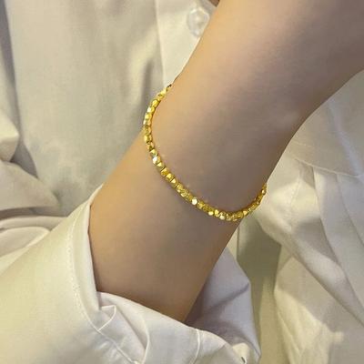 Сломанный серебряный браслет для женщин Ins Niche Design Sense Rhombus Cut Small Broken Gold Jewelry