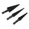 3Pcs High Speed Steel Step Drill Bit Set Hex Handle Step Drill Bit for Metal Wood Insulation Plate