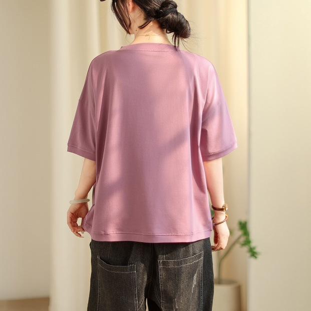 Dimanaf 2025 Летняя футболка женская с коротким рукавом и длинными пуговицами свободные топы футболки