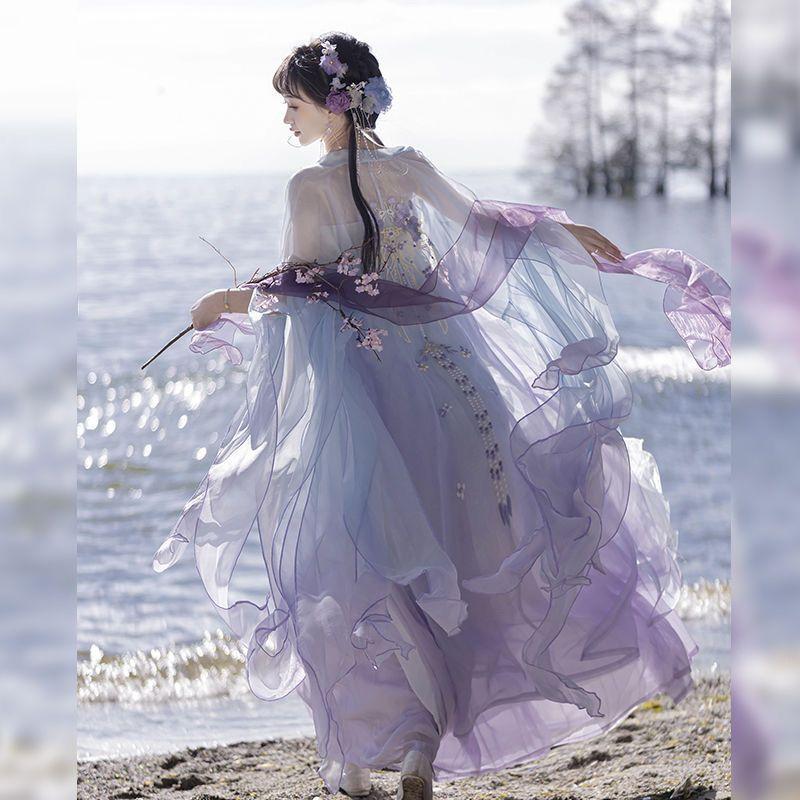 Китайский стиль династии Тан, юбка Ханьфу ХЭЗИ, вышитый костюм для женщин