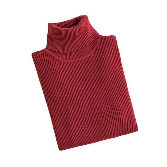 Women Bottom Sweater Turtleneck Long Sleeve Slim Fit Knitting Tops Solid Color Ribbed Tops Daily Wear