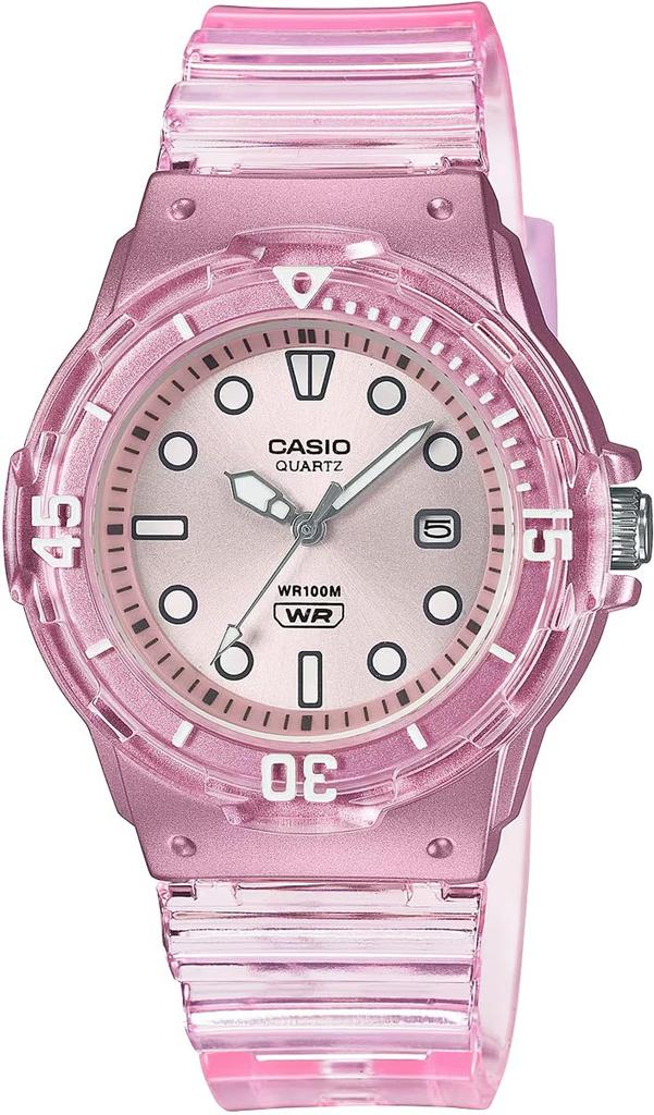 Casio Аналоговые часы LRW -200H-2BV / -200HS-4EV Женские/Детские Дешевые часы Casio в прозрачно-розовом/глянцево-белом и синем цвете (Импортный)