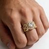 Модное и роскошное женское обручальное кольцо с инкрустацией из сверкающего узора с синтетическим цирконом