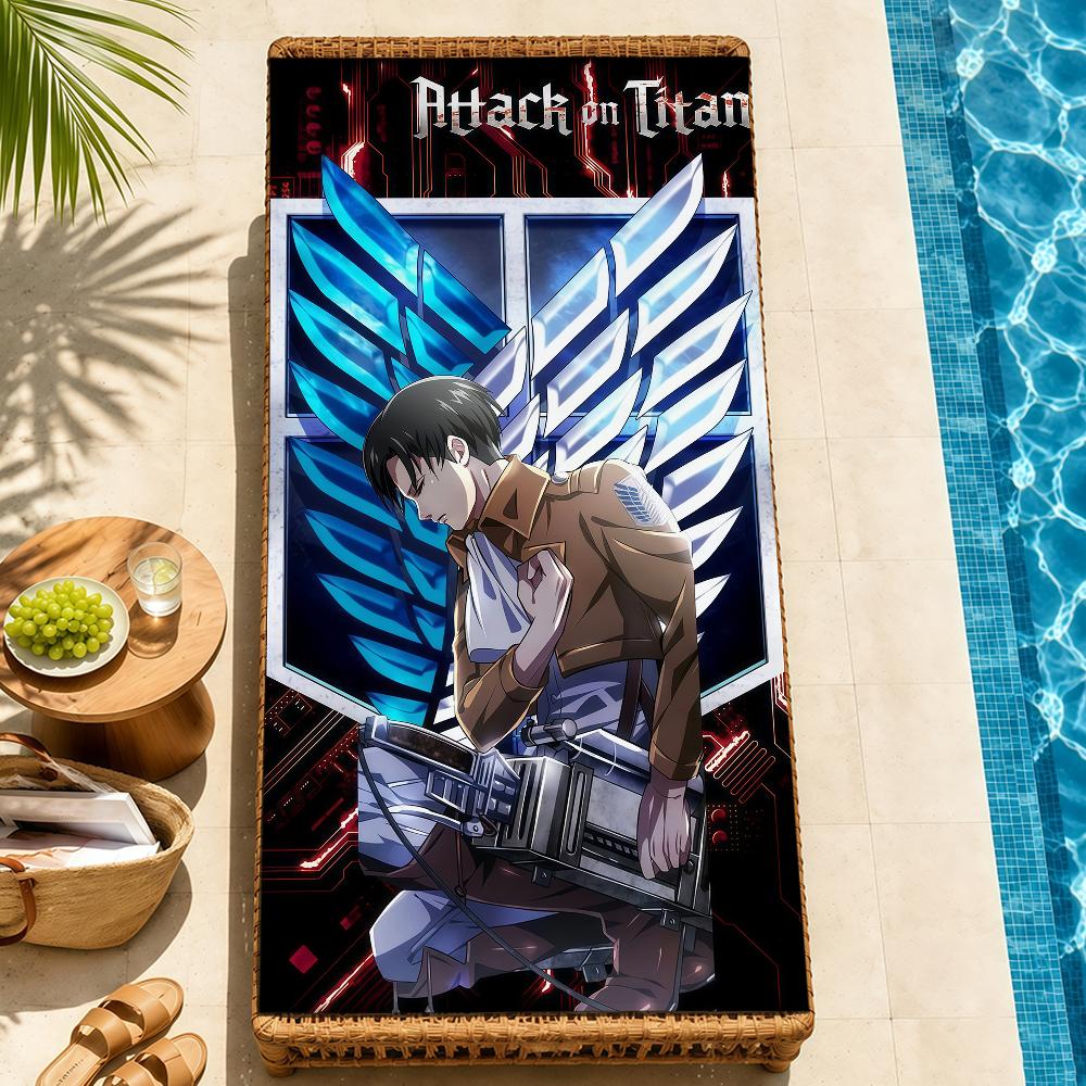 anime Levi Ackerman a-Attack on Titan FK Towel Pool soft Beach Towels Trip swim bath Towel Gym Spa home room Decor Holiday Gift