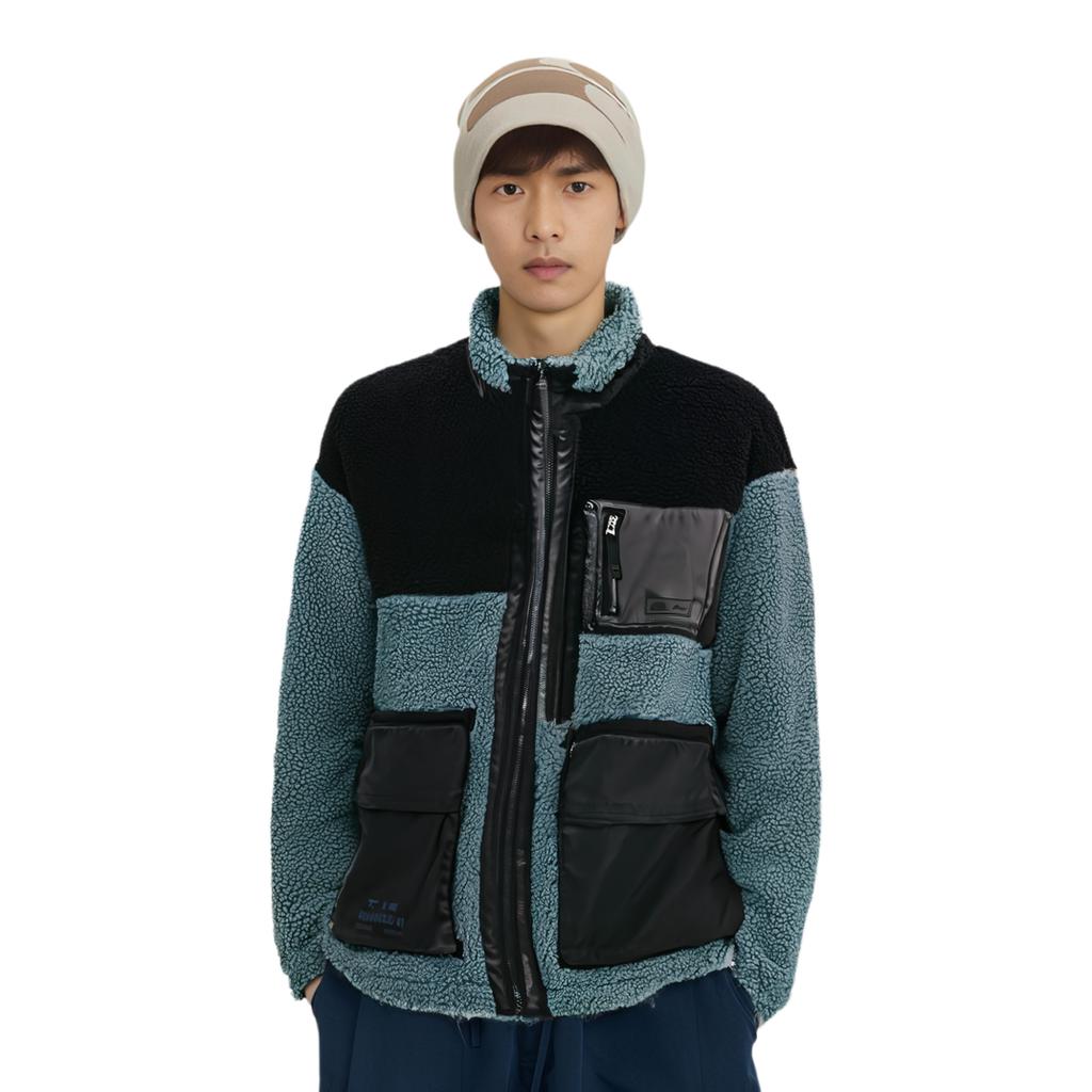 Li Ning X Star Wars Collaboration Fleece Warm Loose Jacket Men Jacket Blue AFDR773-2