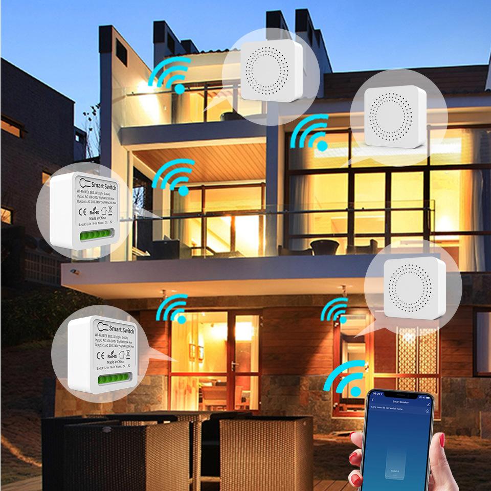 10A/16A Graffiti WiFi Smart Switch APP Пульт дистанционного управления Alexa Voice Control Smart Box Устройство включения/выключения