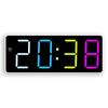 GH9005 LED Digital Alarm Clock, Minimalist Design, Large Digits, Colorful Display, Temperature, Bedside Clock