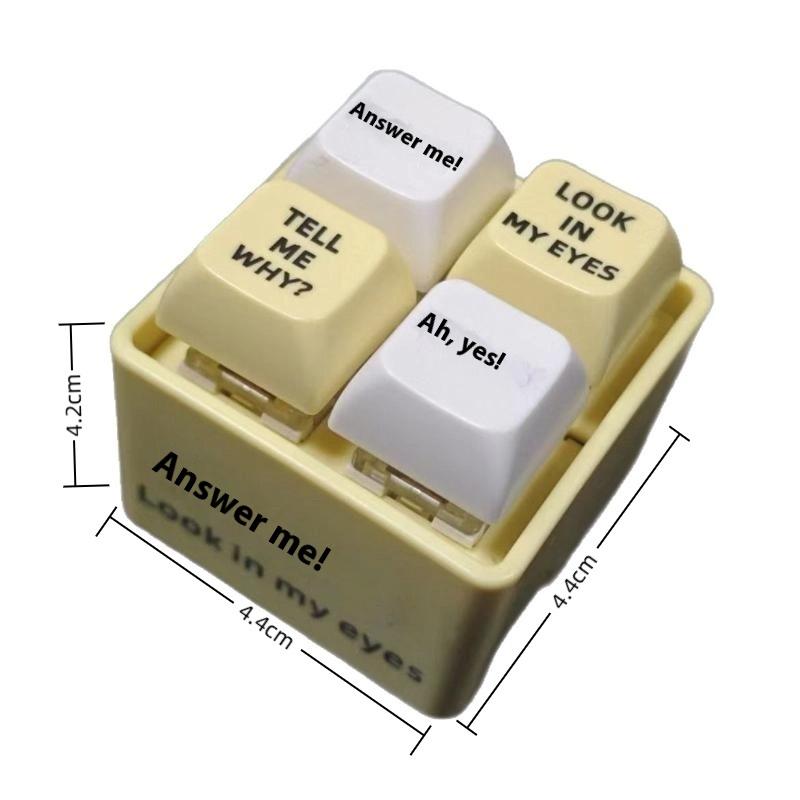 Voice Activated Keychain Toy Portable 4-Key Str Relief Keyboard Creative Office Toy Gift Light-Up Prank Toy For Men And Women