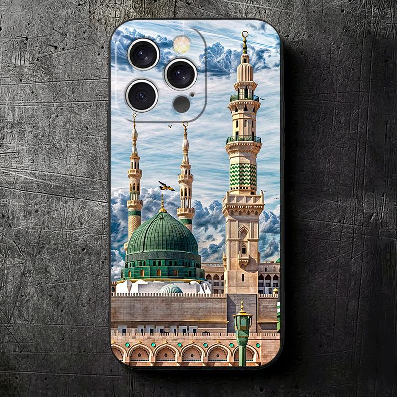 Islam Muslim Mosque Soft Phone Case for iPhone 16 16E 17 Air 15 Pro Max 14 Plus 13 Mini 11 12 7 Black Cover Back Shell