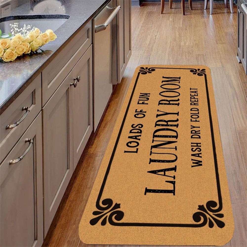 Machine-washable Laundry Room Mat Nonslip Kitchen Floor Mat Long Strip Mat Hallway Soft Rug Front Door Living Room Sofa Rug