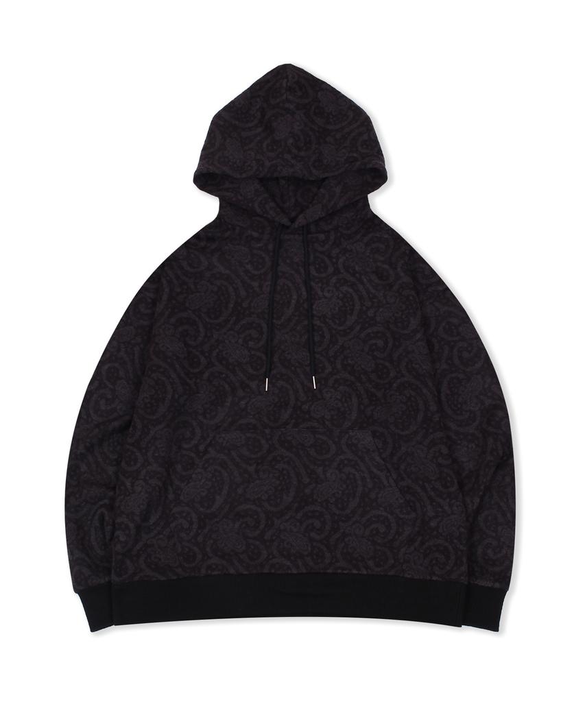 CAMEL WORK Paisley Knit Hoodie (Charcoal)