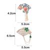 Anti-exposure Pink Peony Flower Brooch Chinese Style Tassel Fan Brooch Jewelry Accessories