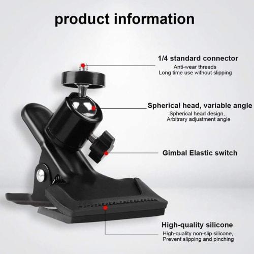 Guitar Phone Mount, Phone Clamp Mount - Non-Slip Live Broadcast Bracket Clip | Stable Phone Stand, Phone Clamp Mount for Guitar, Bass, Cello