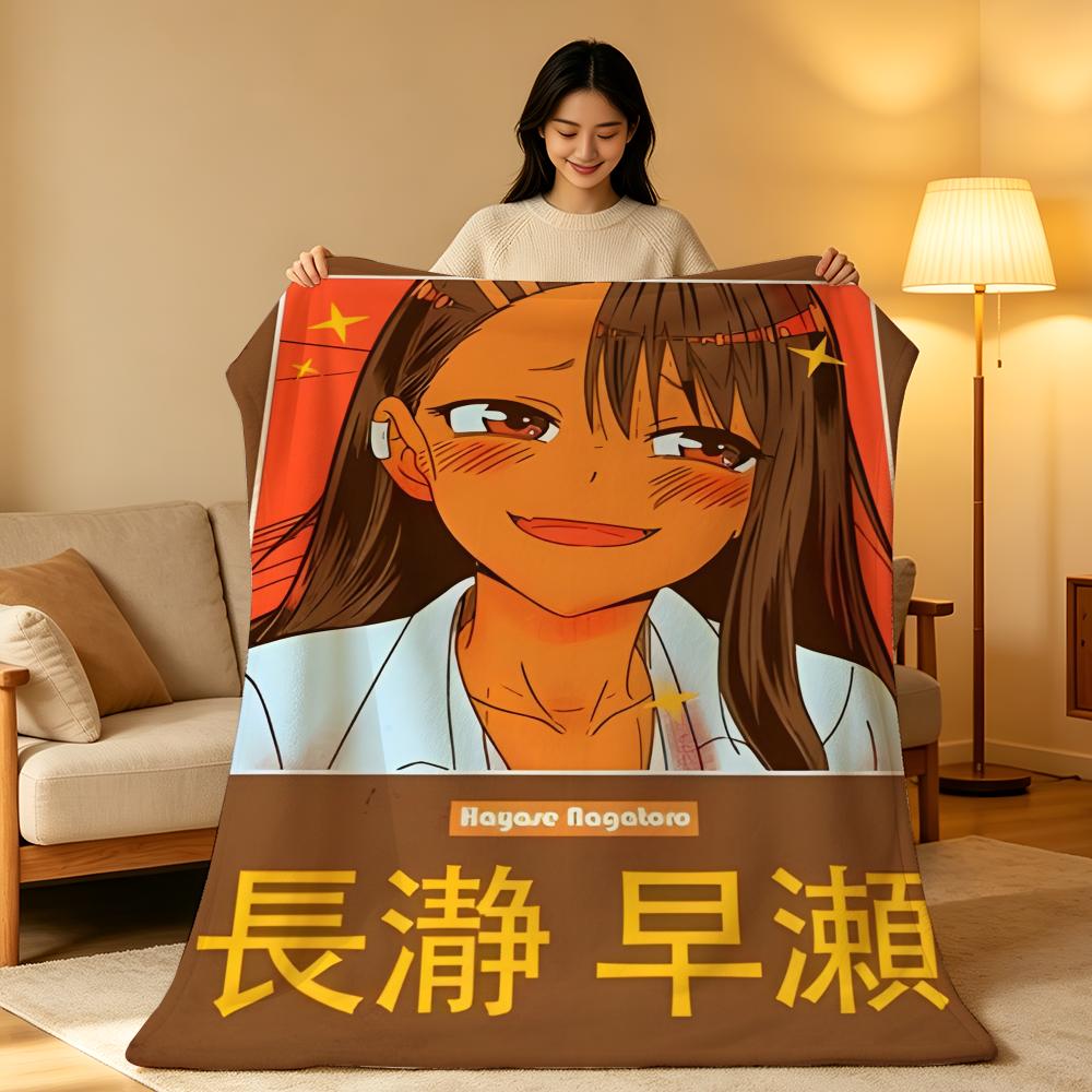 Аниме N-Nagatoro S-San Бросок Высокоплотное Короткое Плюшевое Одеяло Мягкое Приятное для Кожи для Дивана Дремоты Кондиционируемой Комнаты
