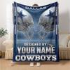Name Custom Dallas Cowboys Print Flannel Blanket High Quality Warm Comfortable Cover for All Seasons Perfect for Gifts Home Decor