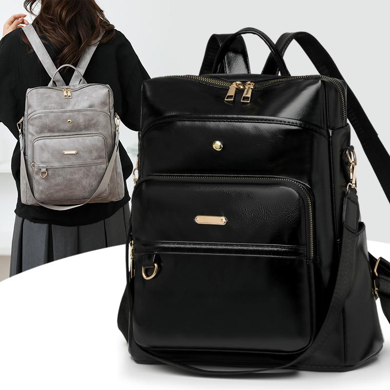 Модные винтажные дизайнерские женские рюкзаки, известный бренд, высококачественный кожаный дорожный рюкзак, женские сумки через плечо большой емкости