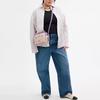 Coach Джейми 22 Иконичный Цветочный Принт Дизайн Color Block Покрытый Холст Сумка для Камеры Сумка через Плечо Маленькие Женские Сумки Бежевый Фиолетовый CAT03-SVSAS