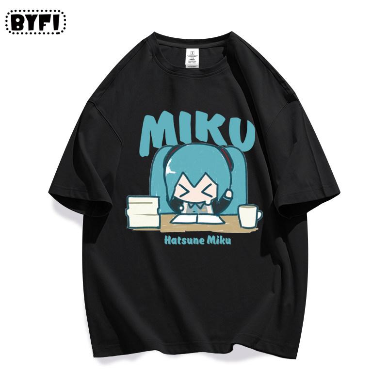 Hatsune Miku Collaborates on Future MIKU Line Style Short Sleeved Pure Cotton Printed New Casual Unisexs and Unisexs Clothing