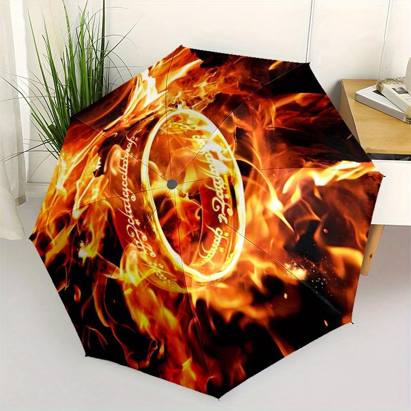 1pc The Lord of the Rings Automatic Opening/closing Umbrella, Foldable Sunshade, Perfect Gift for Friends, Durable Plastic Handle yy250808068