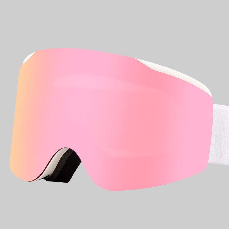 Anti-fog ski goggles with double-layer magnetic lenses, outdoor sports UV protection goggles for men and women