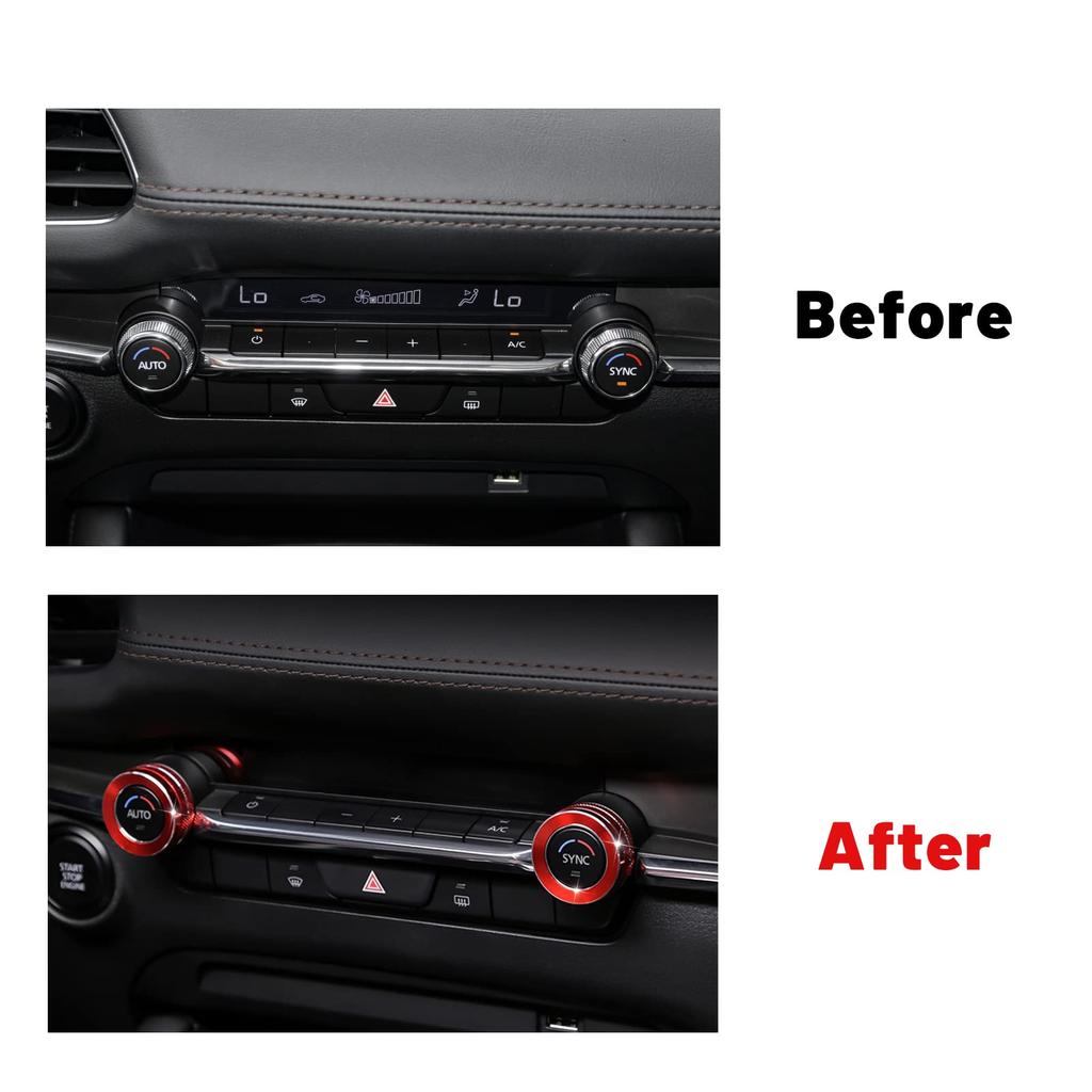 ANFOKAS Mazda 3 6 CX-5 CX-30 CX-50 Accessories Car Center Console AC Knob Cover