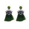 Devil's Eye Drip Oil Alloy Earrings: Trendsetting European & American Street Style