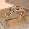 1 Pc Golden Color Twist Ring Wedding Band Valentine's Day Jewelry