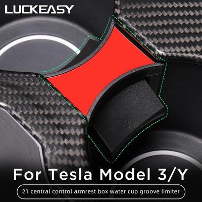 LUCKEASY для Tesla Model 3 Y 2017-2023, автомобильный слот для чашки воды, ограничитель скольжения, зажим для держателя чашки из АБС-пластика, ограничитель, аксессуары, модель 3