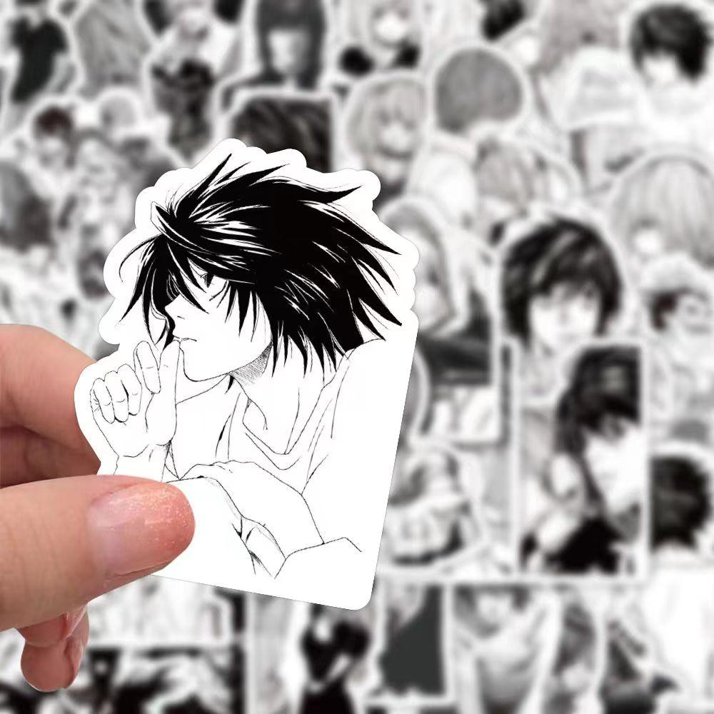 Наклейки «Тетрадь смерти» черно-белые, 60 шт. (не повторяется), водостойкий и солнцезащитный крем.