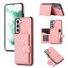 For Samsung Galaxy S21 FE 5G Kickstand Phone Case TPU+PU Leather Shoulder Phone Bag