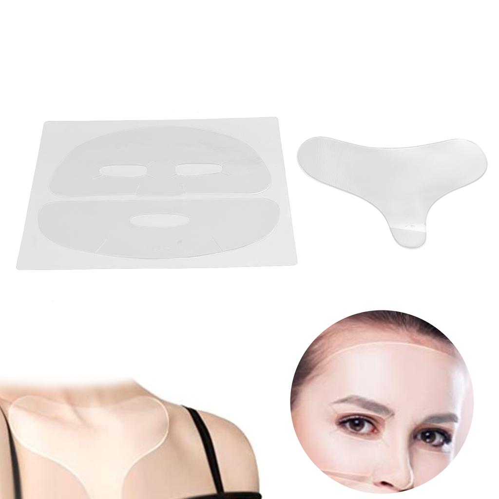 Набор подушечек для лица и груди против морщин, для удаления мелких морщин, многоразовые силиконовые патчи для лица и груди