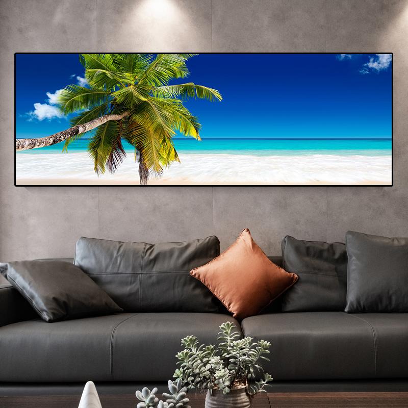Пейзаж Тропический Морской Пляж Холст Картина Пальма Плакаты и принты Настенные Художественные Фотографии Гостиная Домашний Декор Без Рамки