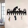 1pc Cat & Dog Metal Key Holder, Wall Mounted Iron Key Hanger, Pet-Themed Leash Key Organizer, For Front Door, Kitchen, Entryway
