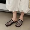 Fashion Fashion Mesh Women Wedges Sandals Slides Slippers Mules Summer Beach Female Low Heel Wedges Sandals Shoes For Ladies New In 2025