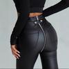 Женские брюки обтягивающие брюки из искусственной кожи на молнии узкие черные брюки из искусственной кожи с маленькими штанинами