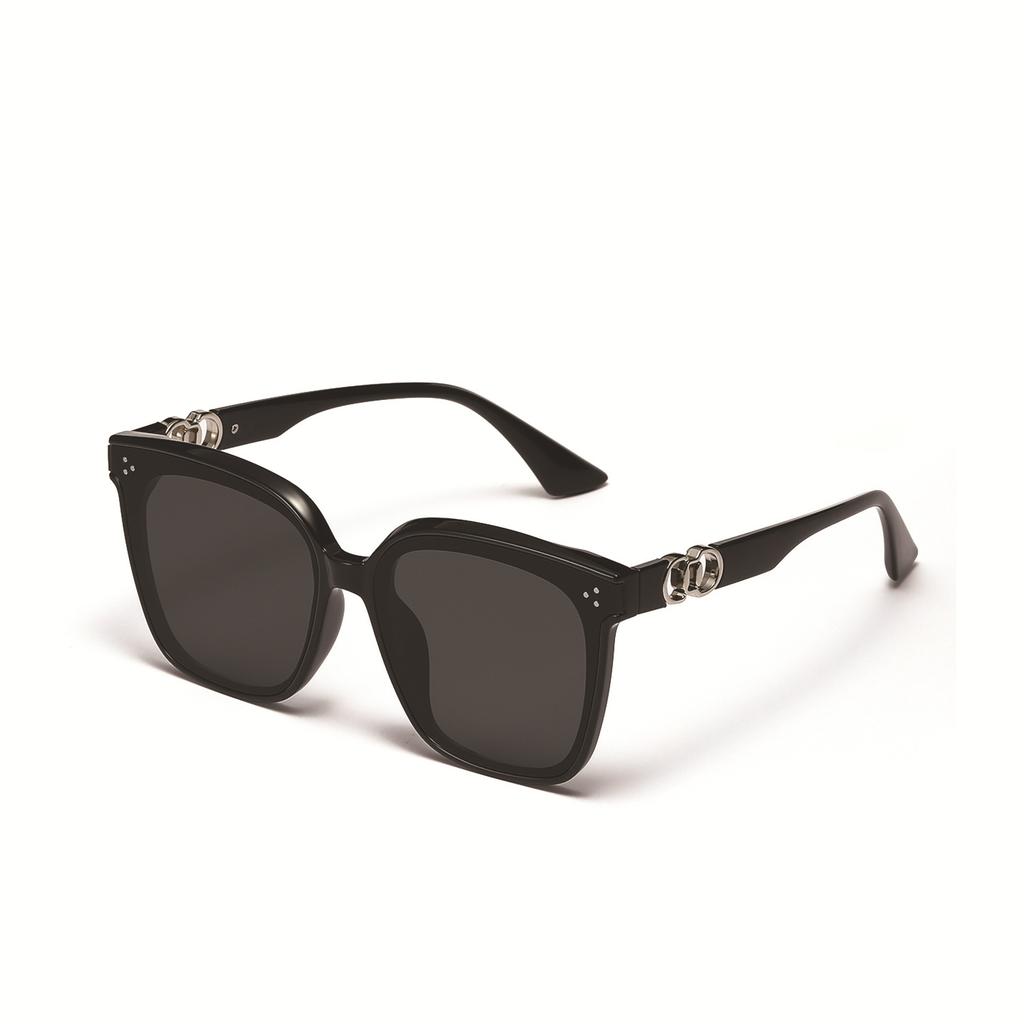 Очки B343 Rivet Square Large Frame Trendy Temple Metal Sunglasses Women's Sunglasses Trendy Men