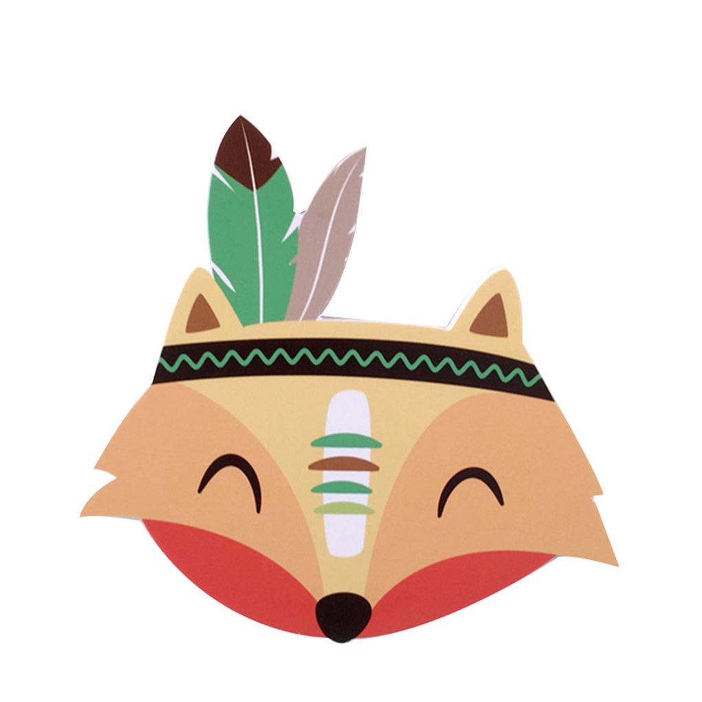 Nordic Style Wood Plastic Ornaments Cartoon Animal Head Wall Decor