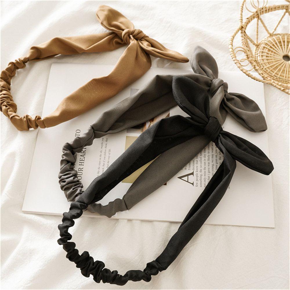 Аксессуары для волос Эластичные Однотонные Бант Повязка на голову Заячьи ушки Повязка для волос Тюрбан