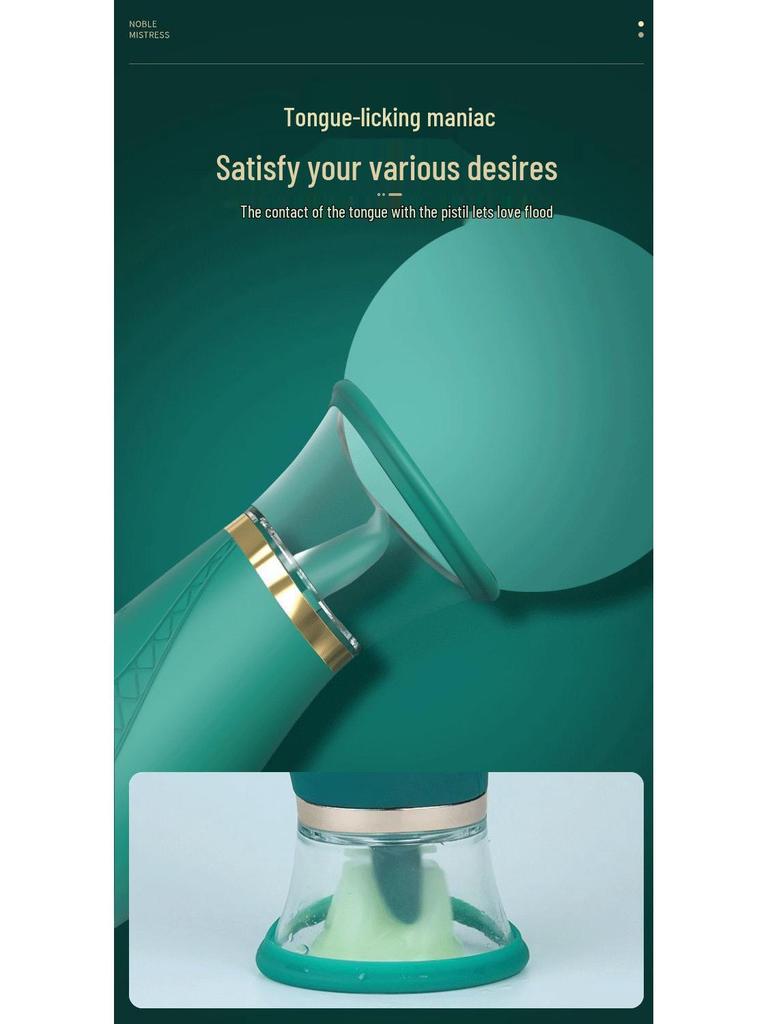 Многочастотный вибратор-присоска и массажер - Сильный вибрационный молокоотсос и электрический стимулятор языка для женщин.