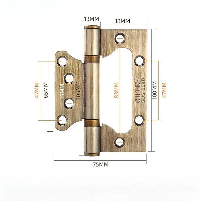 4/5 Inches 2Pcs (1 Pair) Door Butt Hinges Furniture Hardware Accessories 304 Stainless Steel Flat Door Thick High Quality Hinge
